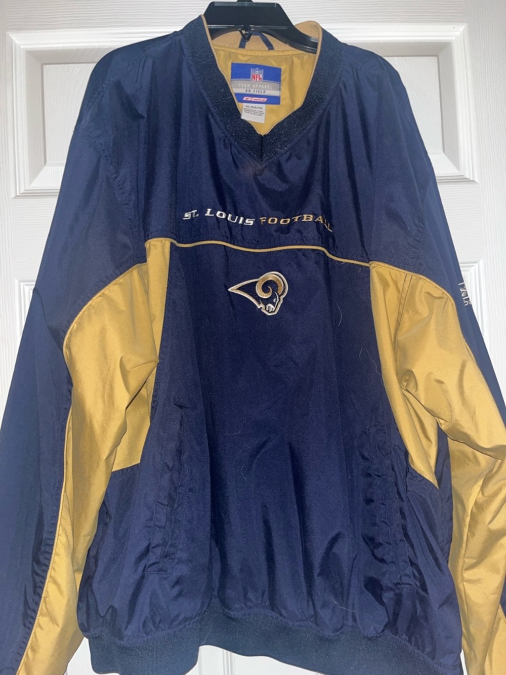 Reebok Navy and Gold St. Louis Football Lightweight Pullover Jacket